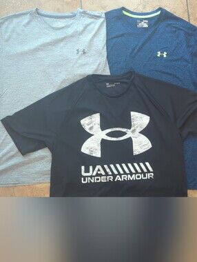Under Armour Men's' Short Sleeve Tees in Black, Light Gray, and Blue